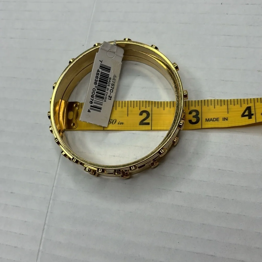 New GUESS Raised Stud Gold Bangle Set